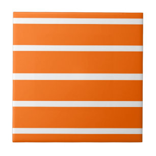 Azulejo De Cerâmica Design de faixa branca e laranja