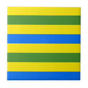 Azulejo De Cerâmica Design de faixas verdes e amarelas azuis