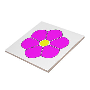 Azulejo De Cerâmica Design de Flor Rosa Certa