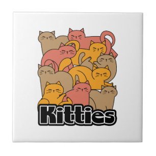 Azulejo De Cerâmica Design de Gatinho de bonitos - Arte de gatos ador