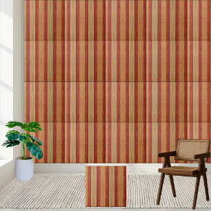 Azulejo De Cerâmica Design de madeira de madeira rustic Brown & Beige
