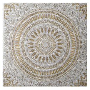 Azulejo De Cerâmica Design de mandala tribal desenhada à mão Elegant