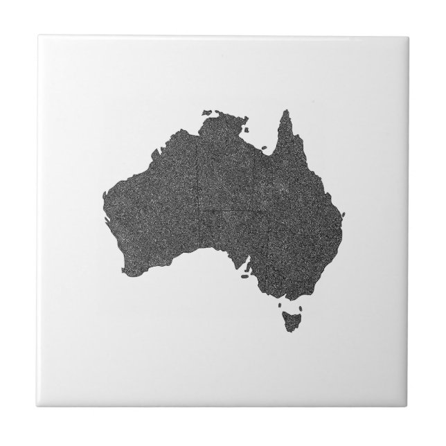 Azulejo De Cerâmica Design de Mapa da Austrália com Fronteiras Ocultas (Frente)