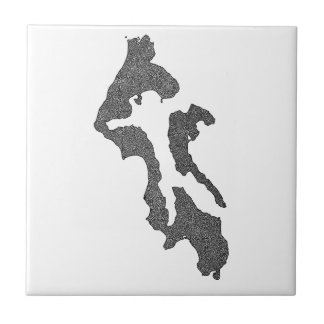 Azulejo De Cerâmica Design de Mapa do Condado da Ilha Whidbey