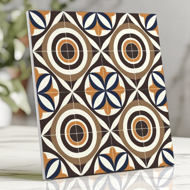 Azulejo De Cerâmica Design de Meados do Século Bold com Círculos Concê (Criador carregado)