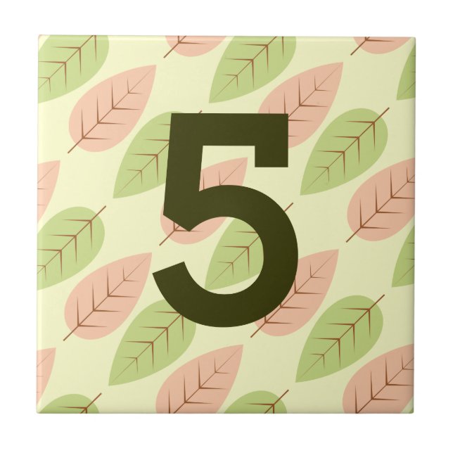 Azulejo De Cerâmica design de morada de impressão de folha (Frente)