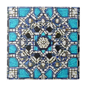 Azulejo De Cerâmica Design de mosaico marroquino azul marinho vermelho