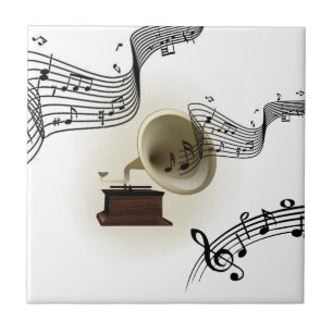 Azulejo De Cerâmica Design de Música e Gramofone