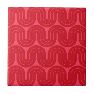 Azulejo De Cerâmica Design de Onda de Gradação Geométrica Retroativa