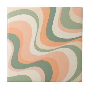 Azulejo De Cerâmica Design de ondas retrorreflectoras modernas multico