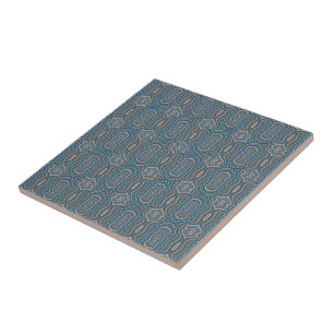 Azulejo De Cerâmica Design de padrão alternado bege azul e cinza