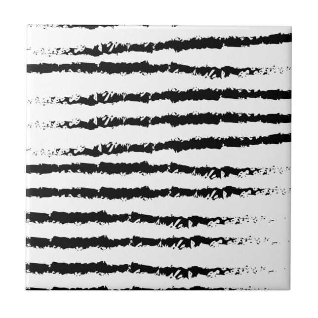 Azulejo De Cerâmica Design de padrão branco preto (Frente)
