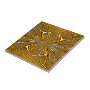 Azulejo De Cerâmica Design de Padrão Dourado de Metal Faux