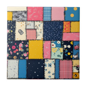 Azulejo De Cerâmica Design de Patchwork Adorável, Padrão Reprodutivo