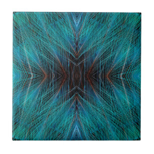 Azulejo De Cerâmica Design de Pena Fractal do Ave do Paraíso