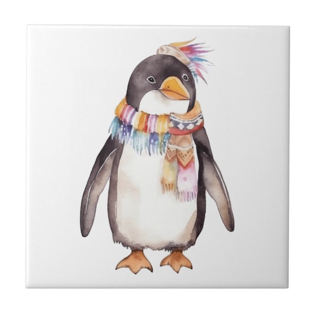 Azulejo De Cerâmica Design de pinguim-pinguim-pinguim-do-bico-cúmulo (Frente)