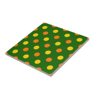Azulejo De Cerâmica Design de Pontos Amarelos Laranja Verde