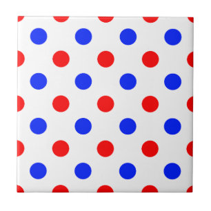 Azulejo De Cerâmica Design de Pontos Brancos Vermelhos e Azuis