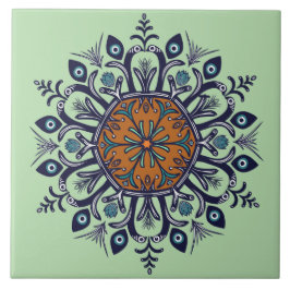 Azulejo De Cerâmica Design de porcelana azul. O que você vê?