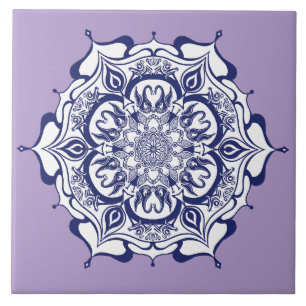 Azulejo De Cerâmica Design de porcelana azul. O que você vê?