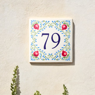Azulejo De Cerâmica Design de Romã Mediterrâneo Personalizado