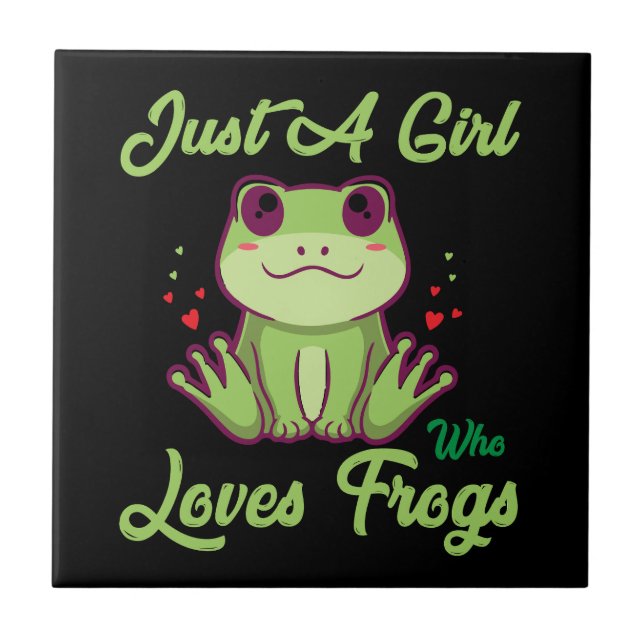 Azulejo De Cerâmica design de sapo de  de menina que ama (Frente)