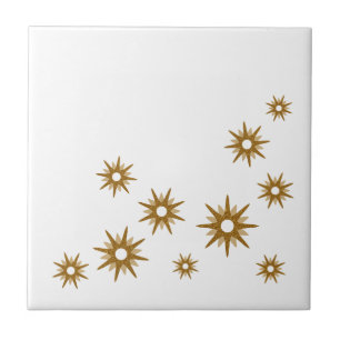 Azulejo De Cerâmica Design de Starburst Dourado moderno do século mé
