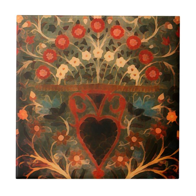 Azulejo De Cerâmica Design de têxtil anti-índio (Frente)