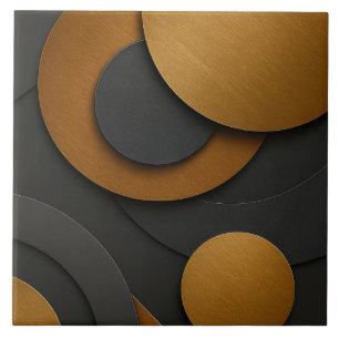 Azulejo De Cerâmica Design do abstrato geométrico e preto de luxo e Do