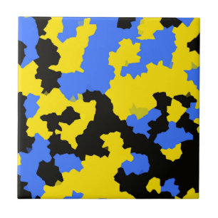 Azulejo De Cerâmica Design do abstrato preto amarelo