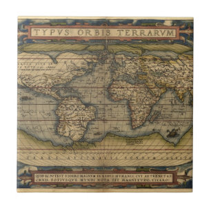 Azulejo De Cerâmica Design do Atlas Histórico do Mapa do Mundo de Vin