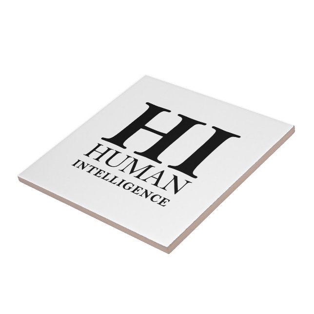 Azulejo De Cerâmica Design do conceito tipográfico humano vs. IA (Lateral)