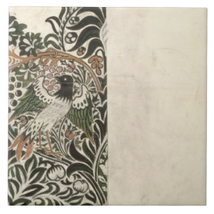 Azulejo De Cerâmica Design do "de bloco de madeira inacabado pássaro