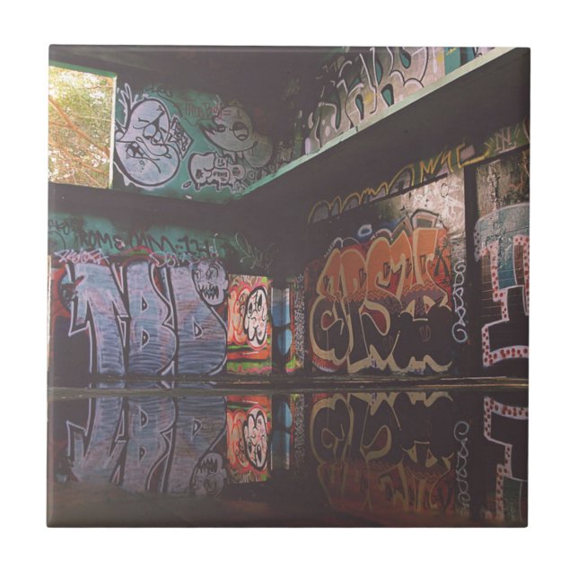 Azulejo De Cerâmica Design do Grunge dos grafites (Frente)