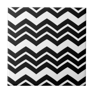 Azulejo De Cerâmica Design do padrão Chevron preto branco Zigzag preto