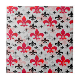 Azulejo De Cerâmica Design do padrão de superfície do Red Fleur De Lis