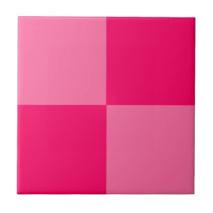 Azulejo De Cerâmica Design do padrão do verificador rosa-claro e quent