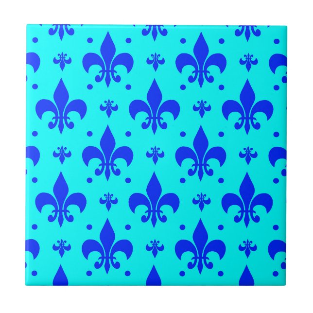 Azulejo De Cerâmica Design do padrão Fleur-de-lis (Frente)
