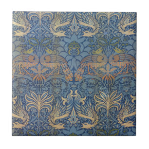 Azulejo De Cerâmica Design do pavão de William Morris
