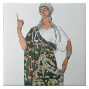 Azulejo De Cerâmica Design do traje de Phedre, 1917 (litho da cor)