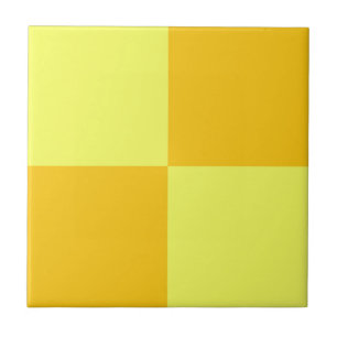 Azulejo De Cerâmica Design do Verificador Amarelo claro e escuro