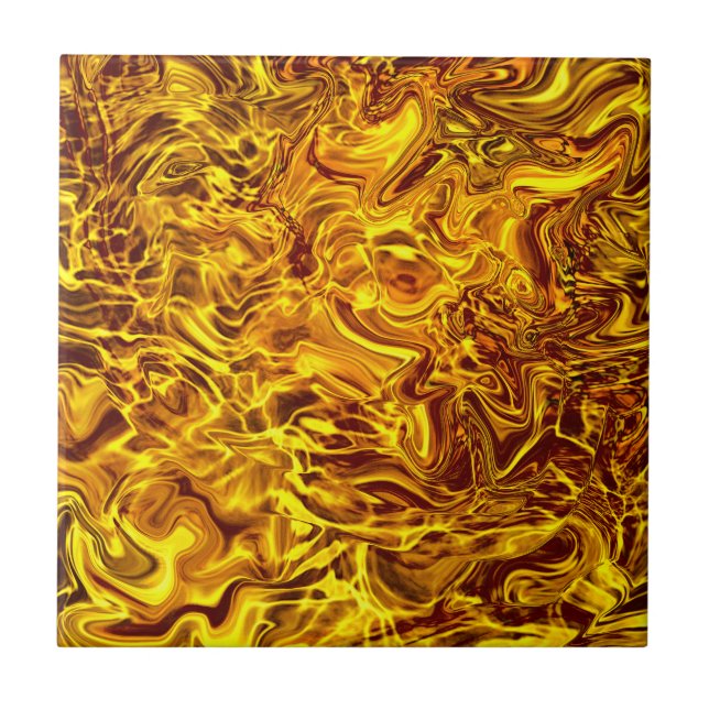 Azulejo De Cerâmica design dourado amarelado (Frente)