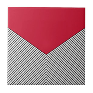 Azulejo De Cerâmica Design e triângulo vermelho, preto e branco
