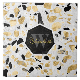 Azulejo De Cerâmica Design elegante do abstrato do mármore do vintage