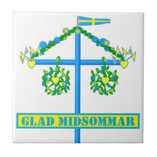 Azulejo De Cerâmica design escandinavo, midsommar contente