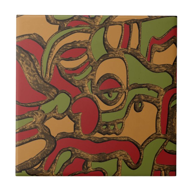 Azulejo De Cerâmica Design Exclusivo de Hieroglifos Maios (Frente)