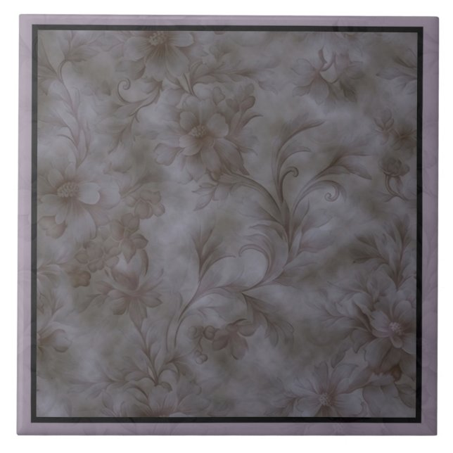Azulejo De Cerâmica Design flexível e lavanda floral (Frente)