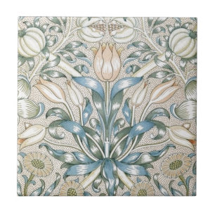 Azulejo De Cerâmica Design floral da arte do vintage do lírio e da