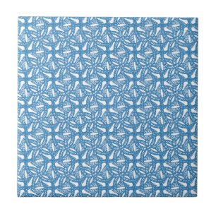 Azulejo De Cerâmica Design Floral de Nouveau Azul e Branco