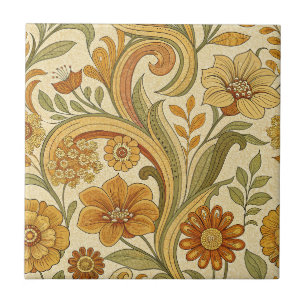 Azulejo De Cerâmica Design Floral Retro dos Anos 70 Flor de Margarida
